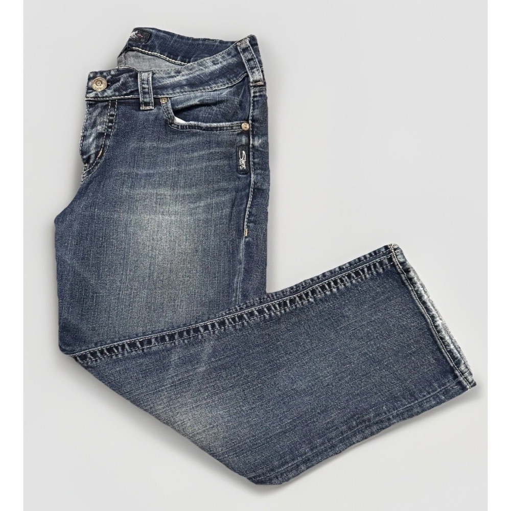 Silver Jeans Co SUKI Capri Stretch Jeans Mid Rise Curvy Fit W31 L22.5 Blue